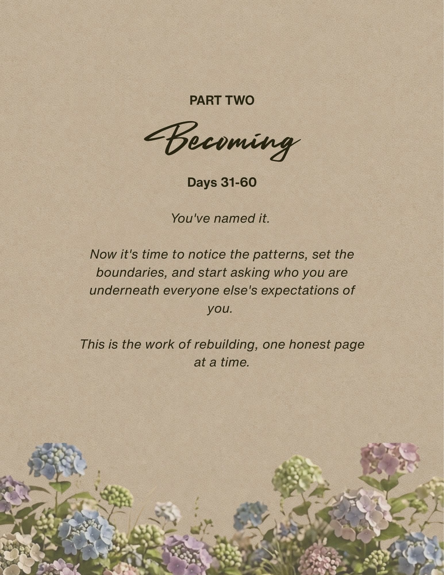 Becoming chapter journal page